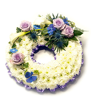 Eileen Jenkins  Based Lilac & White Wreath